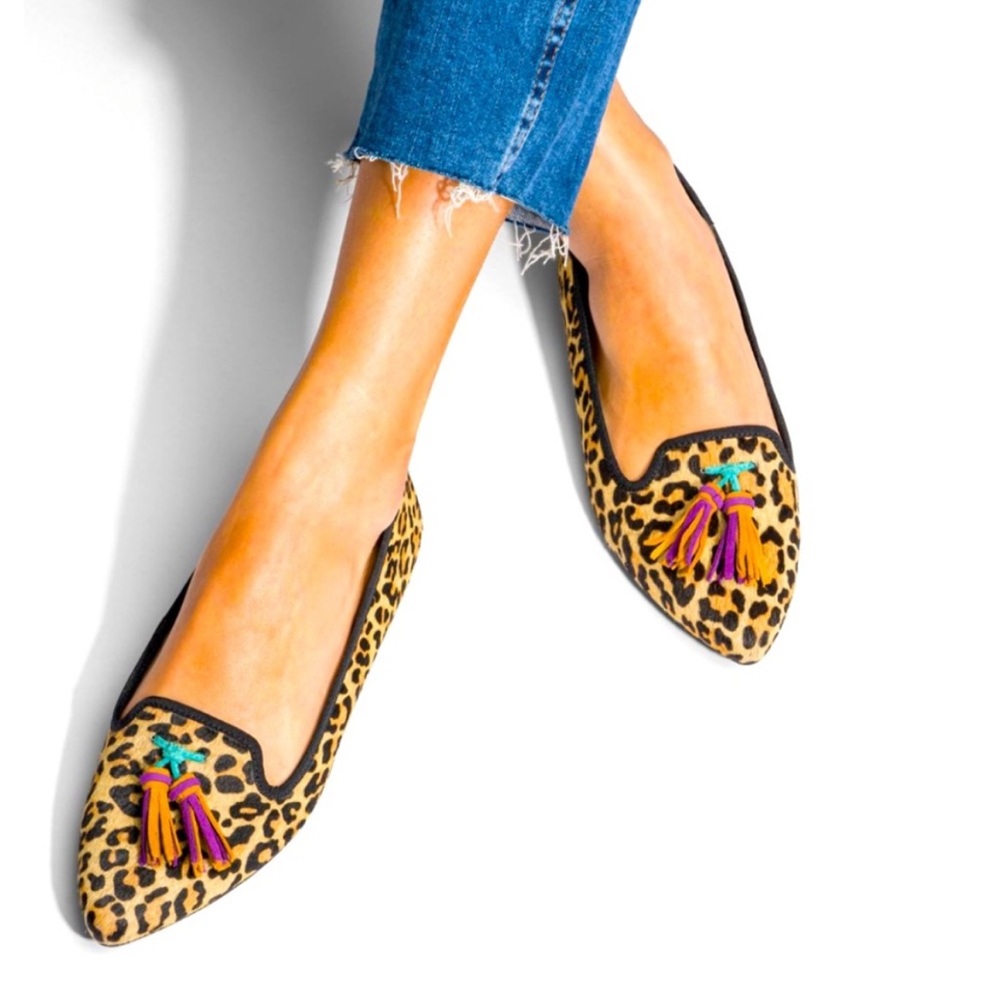 Hush Puppies - Sadie Tassel Slip-On, Leopard Calf Hair - Sz 10M